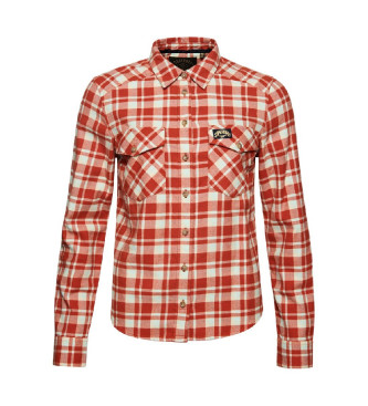 Superdry Camisa de leador de franela a cuadros naranja