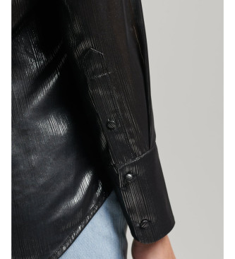 Superdry Black shiny lurex shirt