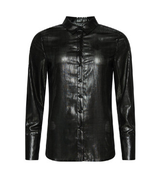 Superdry Chemise en lurex noir brillant