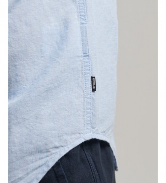 Superdry Camisa de manga curta de linho e algodo orgnico azul