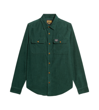 Superdry Camicia verde Trailsman in velluto a coste dal taglio ampio