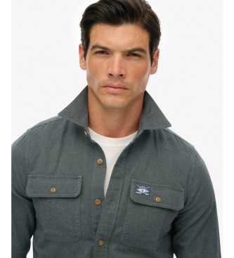 Superdry Flannel Work Shirt greyish green