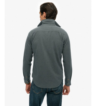 Superdry Flannel Work Shirt greyish green
