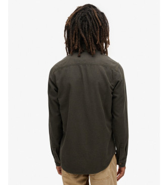 Superdry Flannel Work Shirt dark green