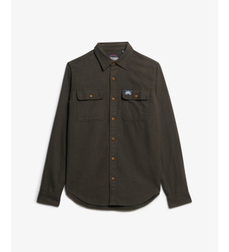 Superdry Flannel Work Shirt dark green