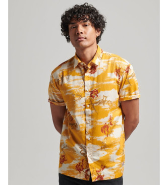 Superdry Camicia hawaiana a maniche corte gialla