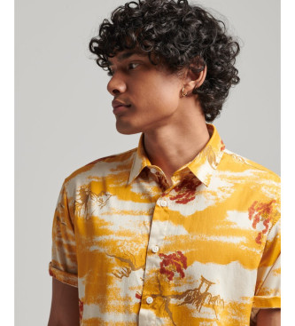 Superdry Camicia hawaiana a maniche corte gialla