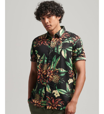 Superdry Camisa havaiana de manga curta preta