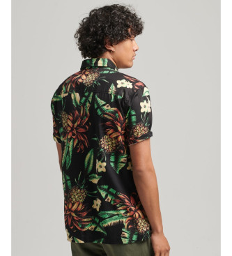 Superdry Hawaiian overhemd korte mouw zwart