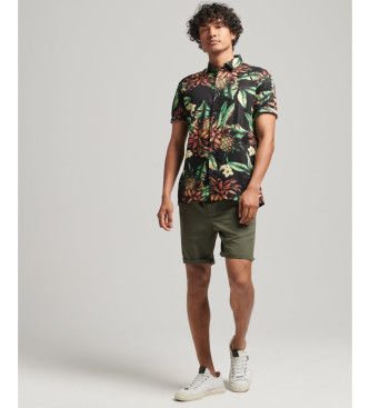 Superdry Hawaiian overhemd korte mouw zwart