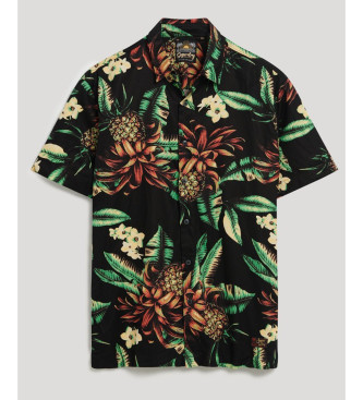 Superdry Hawaiian overhemd korte mouw zwart