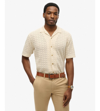 Superdry Skjorte med strikket tekstur, beige