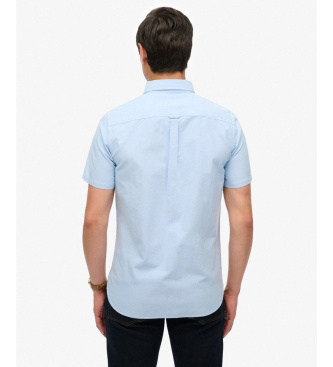 Superdry Koszula Oxford z krótkim rękawem niebieska