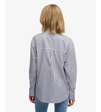 Superdry Camisa de popelina descontra�da azul-marinho