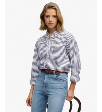 Superdry Camisa de popelina descontra�da azul-marinho