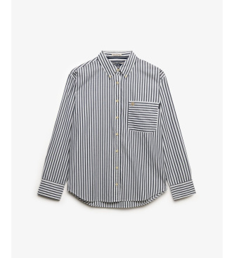 Superdry Camisa de popelina descontra�da azul-marinho