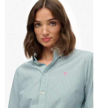 Superdry Koszula oxford slim fit turkusowa