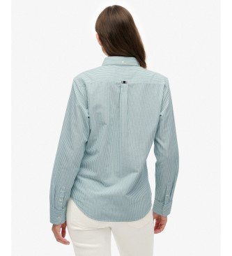 Superdry Koszula oxford slim fit turkusowa