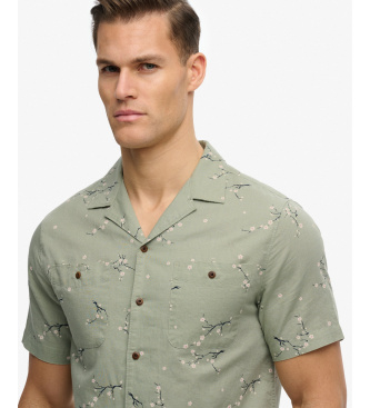 Superdry Gr�n skjorte med tryk