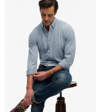 Superdry Vintage Destroy Pique Shirt blue