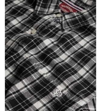 Superdry Schwarzes Boyfriend-Hemd aus kariertem Flanell