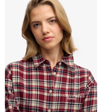 Superdry Chemise Check Flannel Relaxed bordeaux