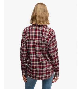 Superdry Chemise Check Flannel Relaxed bordeaux