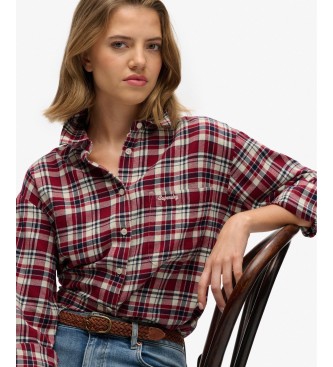 Superdry Chemise Check Flannel Relaxed bordeaux