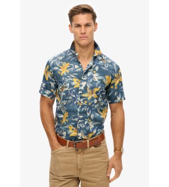 Superdry Blue Hawaiian print shirt