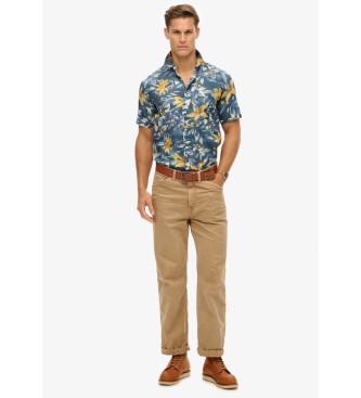 Superdry Blue Hawaiian print shirt