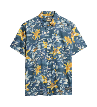 Superdry Blue Hawaiian print shirt