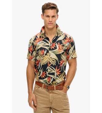Superdry Navy Hawaiian print shirt