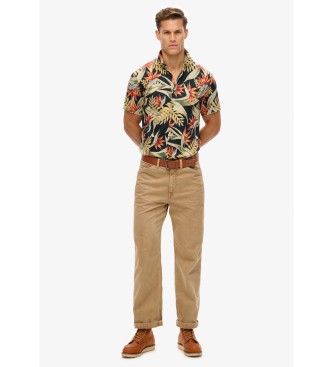 Superdry Navy Hawaiian print shirt