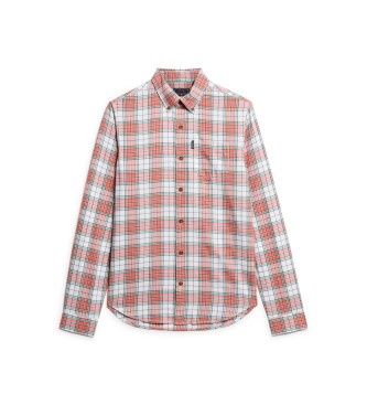 Superdry Camisa xadrez vintage vermelha e branca