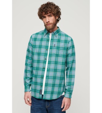 Superdry Camisa xadrez verde vintage