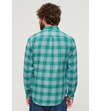 Superdry Camisa a cuadros vintage verde