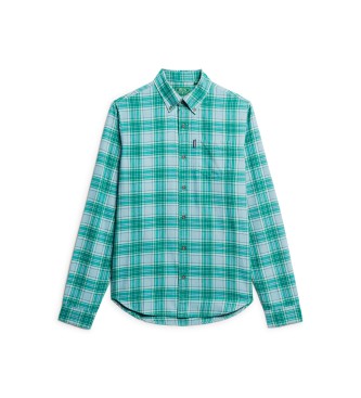 Superdry Camisa a cuadros vintage verde