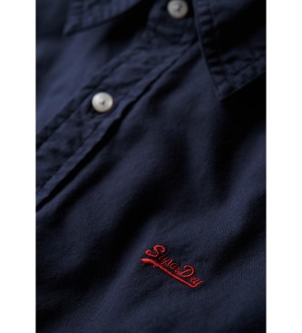 Superdry Camicia in cotone organico sovratinto blu scuro