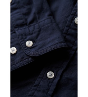 Superdry Camicia in cotone organico sovratinto blu scuro