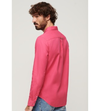 Superdry Overdyed pink skjorte i kologisk bomuld