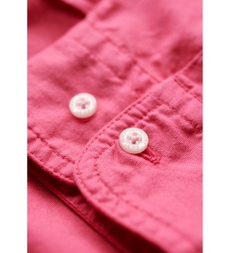 Superdry Rožnata srajca iz organskega bombaža s prebarvanjem