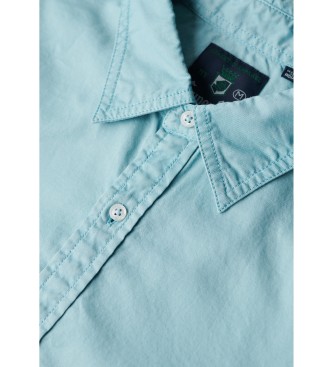 Superdry Camisa azul em algodo orgnico sobretingido