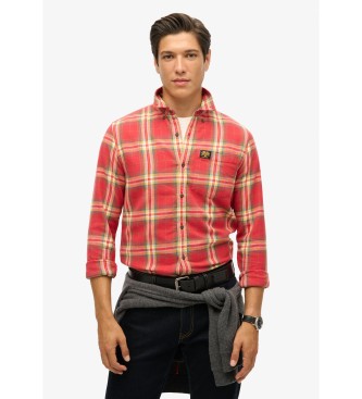 Superdry Camisa de leador de algodn de manga larga  naranja