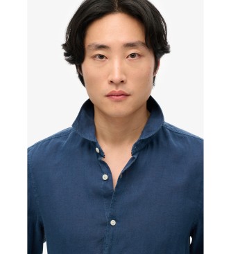 Superdry Camisa de linho de frias azul-marinho