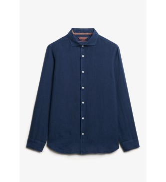 Superdry Camisa de linho de frias azul-marinho