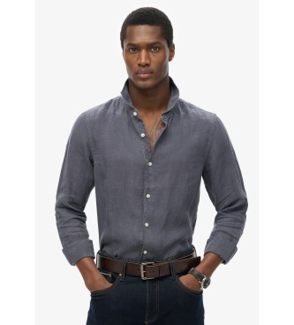 Superdry Camisa de linho de frias cinzenta