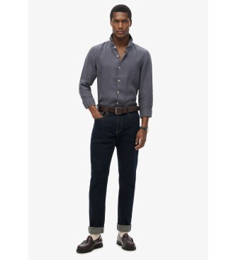 Superdry Camisa de linho de frias cinzenta