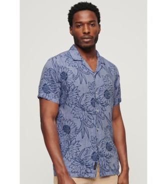 Superdry Blue printed linen shirt