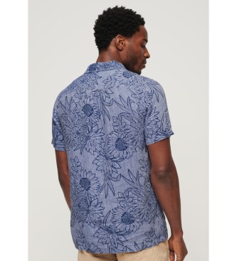 Superdry Blue printed linen shirt