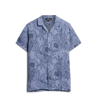 Superdry Camisa de lino estampada azul